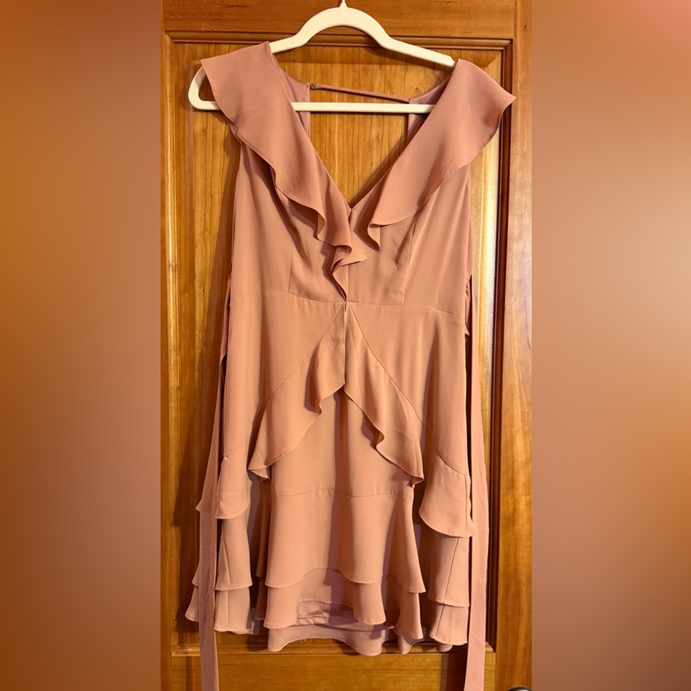 Express Pink Ruffle Mini Dress